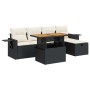 Set sofás jardín y cojines 6 pzas ratán sintético acacia negro von , Gartensets - Ref: Foro24-3328022, Preis: 396,86 €, Rabat...