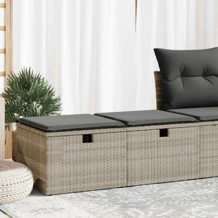 Set sofás jardín y cojines 2 pzas ratán sintético acacia gris by , Garden sets - Ref: Foro24-3328675, Price: 112,14 €, Discou...