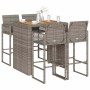 Set bar jardín sin cojines 5 pzas ratán sintético acacia gris von , Gartensets - Ref: Foro24-3328888, Preis: 497,58 €, Rabatt: %