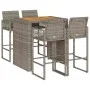 Set bar jardín sin cojines 5 pzas ratán sintético acacia gris by , Garden sets - Ref: Foro24-3328888, Price: 538,93 €, Discou...