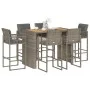 Set bar jardín con cojines 7 pzas ratán sintético acacia gris by , Garden sets - Ref: Foro24-3328904, Price: 848,61 €, Discou...