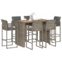 Set bar jardín con cojines 7 pzas ratán sintético acacia gris by , Garden sets - Ref: Foro24-3328904, Price: 779,85 €, Discou...