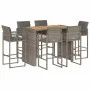 Set bar jardín con cojines 7 pzas ratán sintético acacia gris by , Garden sets - Ref: Foro24-3328904, Price: 848,61 €, Discou...