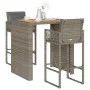 Set bar jardín con cojines 3 pzas ratán sintético acacia gris by , Garden sets - Ref: Foro24-3328897, Price: 420,63 €, Discou...