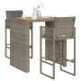 Set bar jardín con cojines 3 pzas ratán sintético acacia gris by , Garden sets - Ref: Foro24-3328897, Price: 381,31 €, Discou...
