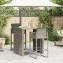 Set bar jardín con cojines 3 pzas ratán sintético acacia gris by , Garden sets - Ref: Foro24-3328897, Price: 420,63 €, Discou...