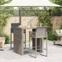 Set bar jardín con cojines 3 pzas ratán sintético acacia gris by , Garden sets - Ref: Foro24-3328897, Price: 381,31 €, Discou...