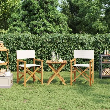 Sillas de director plegables 2 uds madera maciza teca crema von , Gartenstühle - Ref: Foro24-4008512, Preis: 220,63 €, Rabatt: %