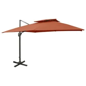Cantilever parasol with double terracotta roof 300x300 cm by vidaXL, Umbrellas - Ref: Foro24-312382, Price: 262,18 €, Discoun...