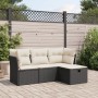 Juego de sofás jardín 4 pzas con cojines ratán sintético negro by , Garden sets - Ref: Foro24-3325252, Price: 245,91 €, Disco...