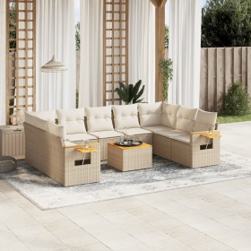 Juego de sofás jardín con cojines beige 10 pzas ratán sintético von , Gartensets - Ref: Foro24-3227122, Preis: 673,51 €, Raba...