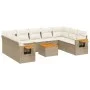 Juego de sofás jardín con cojines beige 10 pzas ratán sintético by , Garden sets - Ref: Foro24-3227122, Price: 701,24 €, Disc...