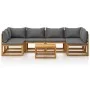 Muebles de jardín 7 pzas cojines madera maciza de acacia de vidaXL, Conjuntos de jardín - Ref: Foro24-3057622, Precio: 733,79...