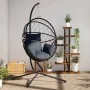 Silla colgante huevo con soporte ratán y acero antracita by , Garden rockers - Ref: Foro24-4007402, Price: 259,27 €, Discount: %