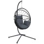 Silla colgante huevo con soporte ratán y acero antracita de , Balancines de jardín - Ref: Foro24-4007402, Precio: 248,04 €