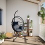 Silla colgante huevo con soporte ratán y acero antracita von , Gartenwippen - Ref: Foro24-4007402, Preis: 264,69 €, Rabatt: %