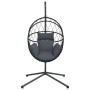 Silla colgante huevo con soporte ratán y acero antracita de , Balancines de jardín - Ref: Foro24-4007402, Precio: 248,04 €