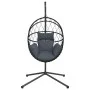 Silla colgante huevo con soporte ratán y acero antracita by , Garden rockers - Ref: Foro24-4007402, Price: 259,27 €, Discount: %