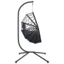 Silla colgante huevo con soporte ratán y acero antracita by , Garden rockers - Ref: Foro24-4007402, Price: 259,27 €, Discount: %