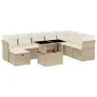 Set de sofás de jardín 9 pzas con cojines ratán sintético beige by , Garden sets - Ref: Foro24-3274708, Price: 650,06 €, Disc...