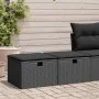 Set sofás jardín y cojines 2 pzas ratán sintético acacia negro by , Garden sets - Ref: Foro24-3328668, Price: 108,13 €, Disco...