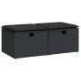 Set sofás jardín y cojines 2 pzas ratán sintético acacia negro by , Garden sets - Ref: Foro24-3328668, Price: 108,13 €, Disco...