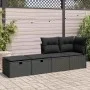Set sofás jardín y cojines 2 pzas ratán sintético acacia negro by , Garden sets - Ref: Foro24-3328668, Price: 108,13 €, Disco...