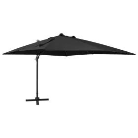 Cantilever umbrella with pole and black LED lights 300 cm by vidaXL, Umbrellas - Ref: Foro24-312348, Price: 292,86 €, Discoun...