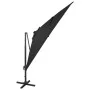 Cantilever umbrella with pole and black LED lights 300 cm by vidaXL, Umbrellas - Ref: Foro24-312348, Price: 292,86 €, Discoun...