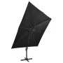 Cantilever umbrella with pole and black LED lights 300 cm by vidaXL, Umbrellas - Ref: Foro24-312348, Price: 292,86 €, Discoun...
