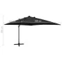 Cantilever umbrella with pole and black LED lights 300 cm by vidaXL, Umbrellas - Ref: Foro24-312348, Price: 292,86 €, Discoun...