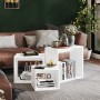 Mesas apilables 3 piezas madera contrachapada blanco by , Side tables - Ref: Foro24-808576, Price: 56,43 €, Discount: %