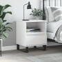 Mesita de noche madera contrachapada blanco brillo 40x35x50 cm de , Mesitas de noche - Ref: Foro24-830640, Precio: 59,76 €, D...