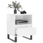 Mesita de noche madera contrachapada blanco brillo 40x35x50 cm de , Mesitas de noche - Ref: Foro24-830640, Precio: 59,76 €, D...
