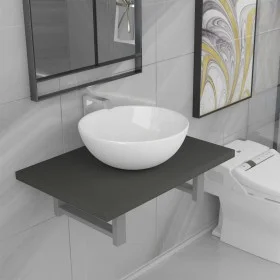 Conjunto de muebles de baño 2 piezas cerámica gris by , Bathroom furniture - Ref: Foro24-279332, Price: 79,65 €, Discount: %