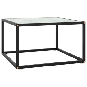 Black coffee table with white marble glass 60x60x35 cm by vidaXL, Coffee table - Ref: Foro24-322873, Price: 59,29 €, Discount: %