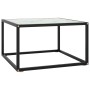 Mesa de centro negra con vidrio de mármol blanco 60x60x35 cm de vidaXL, Mesas de centro - Ref: Foro24-322873, Precio: 60,37 €