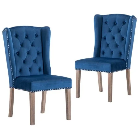 Sillas de comedor 2 unidades terciopelo azul by , dining chairs - Ref: Foro24-3055847, Price: 368,88 €, Discount: %