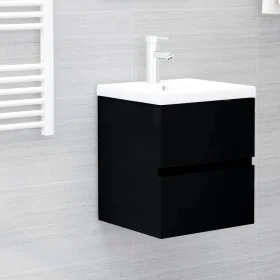 Mueble con lavabo negro madera contrachapada von , Badezimmerwaschtische - Ref: Foro24-3071532, Preis: 124,94 €, Rabatt: %
