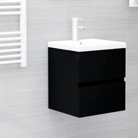 Mueble con lavabo negro madera contrachapada von , Badezimmerwaschtische - Ref: Foro24-3071532, Preis: 126,65 €, Rabatt: %
