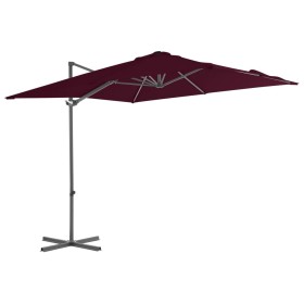 Garten-Sonnenschirm mit ausladendem Stahlmast in Bordeaux, 250x250 cm. von vidaXL, Sonnenschirme - Ref: Foro24-312308, Preis:...