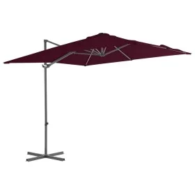 Garten-Sonnenschirm mit ausladendem Stahlmast in Bordeaux, 250x250 cm. von vidaXL, Sonnenschirme - Ref: Foro24-312308, Preis:...