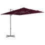 Garten-Sonnenschirm mit ausladendem Stahlmast in Bordeaux, 250x250 cm. von vidaXL, Sonnenschirme - Ref: Foro24-312308, Preis:...