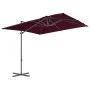 Garten-Sonnenschirm mit ausladendem Stahlmast in Bordeaux, 250x250 cm. von vidaXL, Sonnenschirme - Ref: Foro24-312308, Preis:...