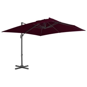 Cantilever parasol with burgundy red aluminum pole 300x300cm by vidaXL, Umbrellas - Ref: Foro24-312314, Price: 127,81 €, Disc...