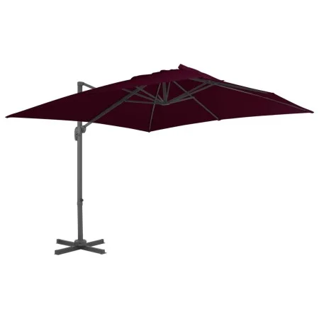 Sombrilla voladiza con poste de aluminio rojo burdeos 300x300cm de vidaXL, Sombrillas - Ref: Foro24-312314, Precio: 127,56 €,...
