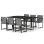 Garden dining set 7 pieces with gray synthetic rattan cushions by vidaXL, Garden sets - Ref: Foro24-313118, Price: 520,11 €, ...