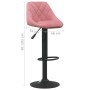 Taburete de cocina de terciopelo rosa de , Taburetes de cocina - Ref: Foro24-335343, Precio: 71,38 €, Descuento: %