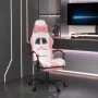 Silla gaming giratoria y reposapiés cuero sintético blanco rosa by , Gaming chairs - Ref: Foro24-349612, Price: 118,50 €, Dis...