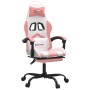 Silla gaming giratoria y reposapiés cuero sintético blanco rosa by , Gaming chairs - Ref: Foro24-349612, Price: 119,97 €, Dis...